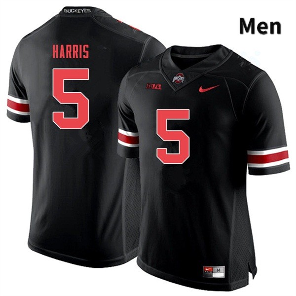 Men's Ohio State Buckeyes #5 Jaylen Harris Blackout Authentic College Stitched Football Jersey 23ZL047VM